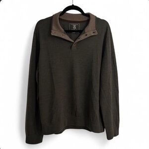 Maker & Company Men’s 100% Merino Wool Collared Quarter Button Sweater Sz XL